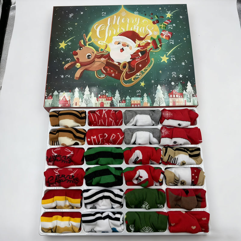 💖Christmas Sale 50% OFF🧦24 Pairs of Christmas Socks Advent Calendar For Children