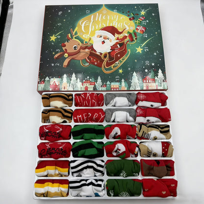 💖Christmas Sale 50% OFF🧦24 Pairs of Christmas Socks Advent Calendar For Children