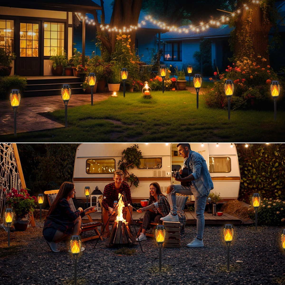 💖 Outdoor Garden Torch Solar Lamps 🏡💡