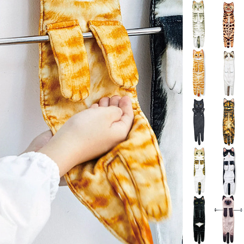 🎁LAST DAY SALE 50% OFF✨😺Cute Cat Hand Towel🐾