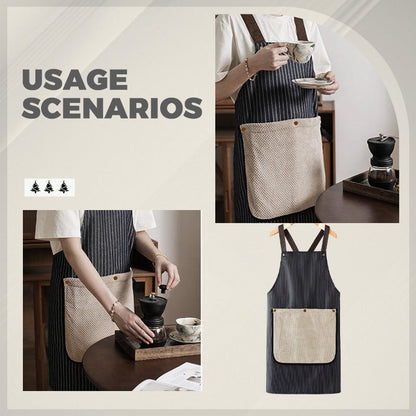 🔥Last day of the limited-time 50% off sale!🔥Cross-Back Waterproof Apron with Detachable Hand Towel