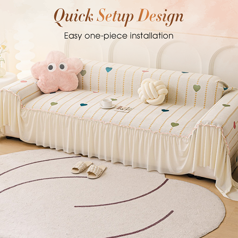 Rustic Charm Couch Cover with Skirt