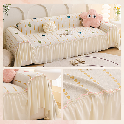 Rustic Charm Couch Cover with Skirt