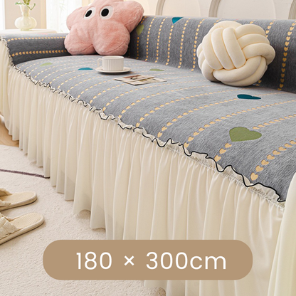 Rustic Charm Couch Cover with Skirt