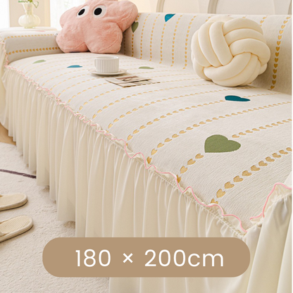 Rustic Charm Couch Cover with Skirt