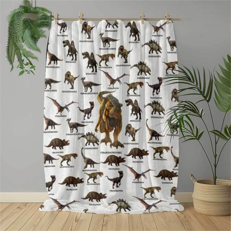 Soft Warm Dinosaur Print Blanket