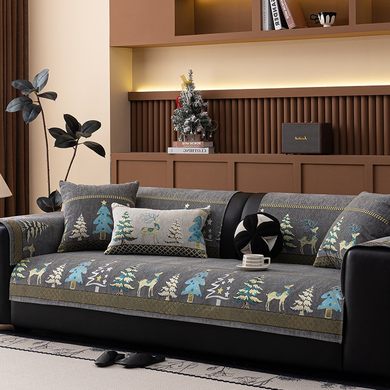 Plush Chenille Anti-Slip Couch Cover