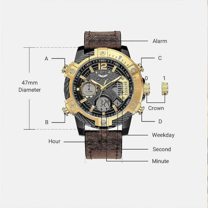 ⏰Black Friday Sale 50% OFF💥💥Multifunctional Dual Display 3ATM Waterproof Men's Quartz Sports Watch