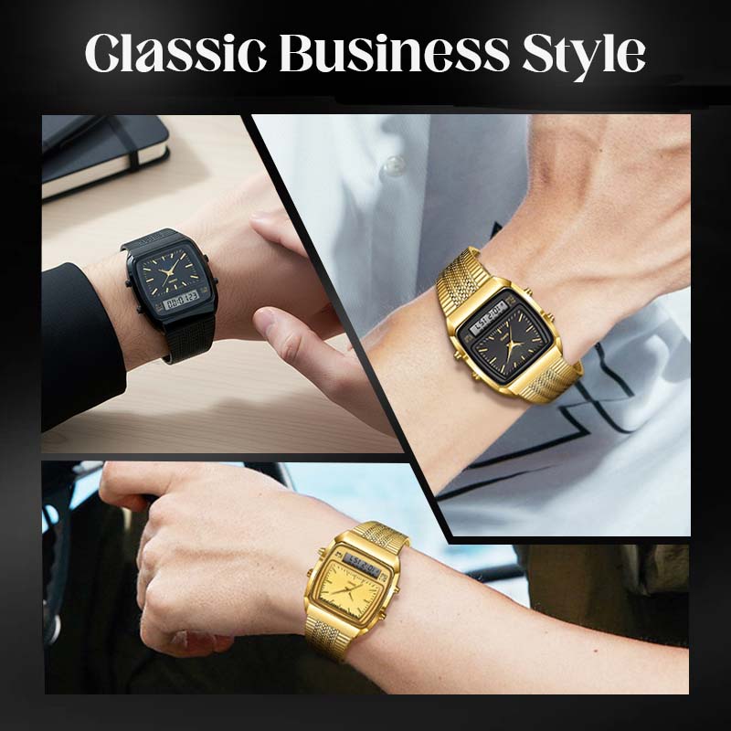 LIEBIG Roman Retro Dual System Multi-Function Digital Sports Watch