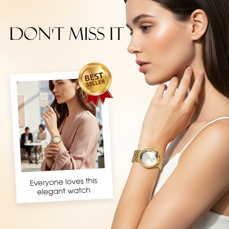 Luxury Round Bracelet Watch Fashionable Women's Wristwatch