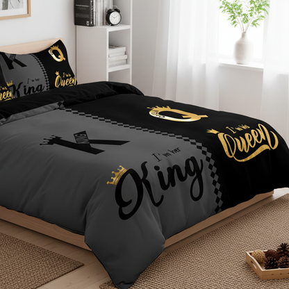 🥂 New Year, New Style: 50% Off Everything! 👑 King & Queen Duvor Cover Set – 3-Piece Luxury, Soft Brushed Fabric & Easy Care 🏰✨
