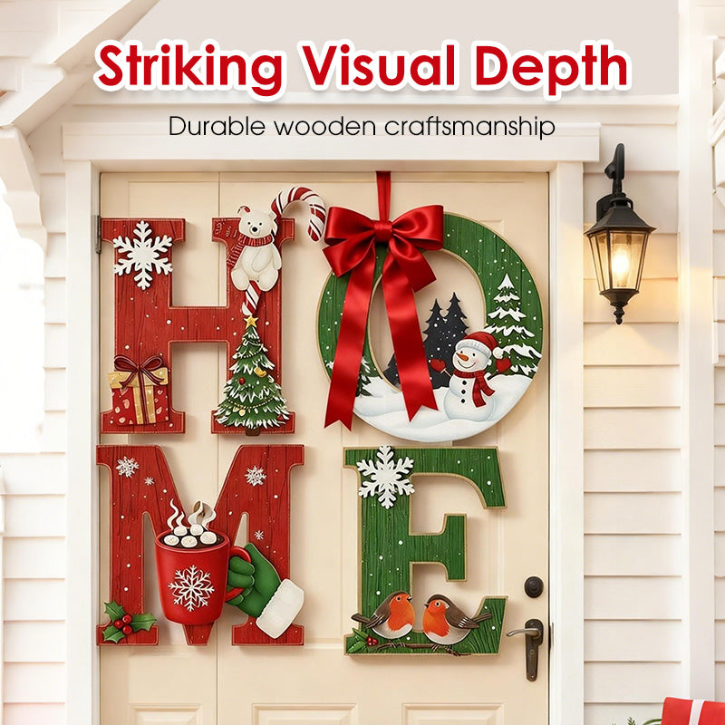 Christmas Wooden Wall Decor Letter Sign - HOME/JOY