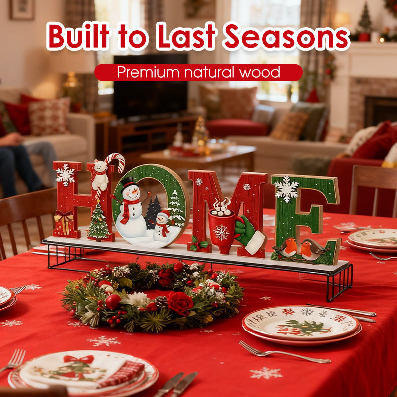Christmas Wooden Wall Decor Letter Sign - HOME/JOY