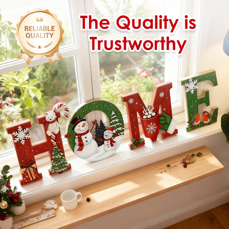 Christmas Wooden Wall Decor Letter Sign - HOME/JOY