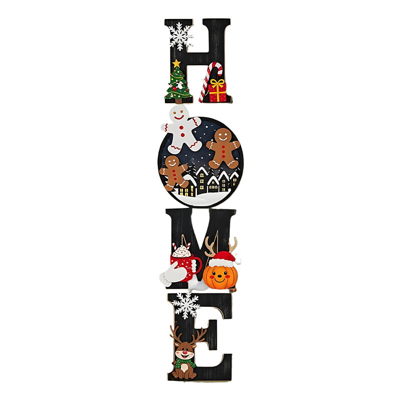 Christmas Wooden Wall Decor Letter Sign - HOME/JOY