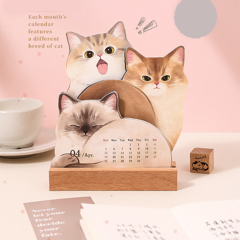 ⚡50% OFF😻3D Cats & Dogs Desk Calendar