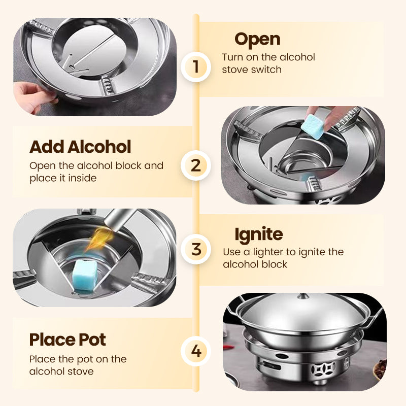 ✨🎅Last-Minute Christmas Offers 🎄⏰Windproof Alcohol Stove with Pot