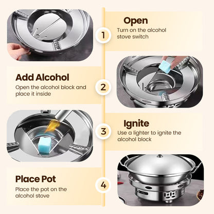 ✨🎅Last-Minute Christmas Offers 🎄⏰Windproof Alcohol Stove with Pot