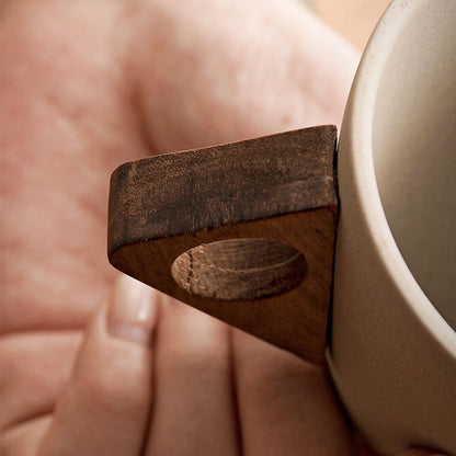 🎄 Christmas Sale: Up to 50% Off!🎁Vintage Coffee Mug with Wooden Handle & Saucer