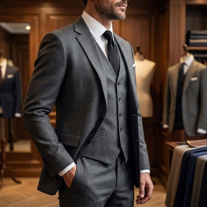 📢📢60%  OFF !! ⏰Men's Slim-Fit 3-Piece Suit Set🕴️