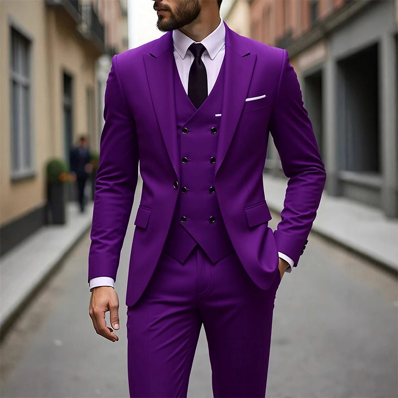 📢📢60%  OFF !! ⏰Men's Slim-Fit 3-Piece Suit Set🕴️