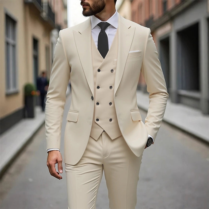 📢📢60%  OFF !! ⏰Men's Slim-Fit 3-Piece Suit Set🕴️