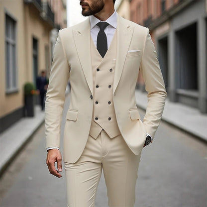 📢📢60%  OFF !! ⏰Men's Slim-Fit 3-Piece Suit Set🕴️
