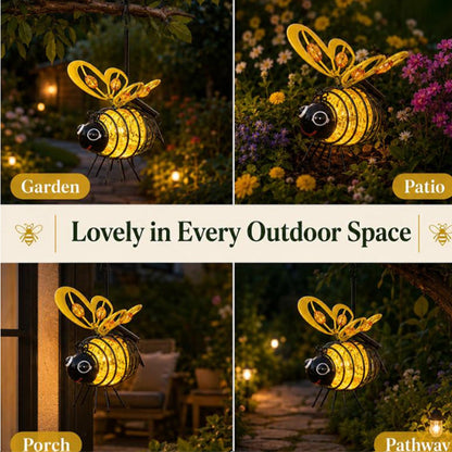 🐝💡Hanging Solar Bee Light – Warm Amber Glow, Flicker-Free, Perfect for Garden Parties, Camping, or Kids’ Rooms🌞