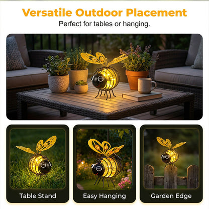 🐝💡Hanging Solar Bee Light – Warm Amber Glow, Flicker-Free, Perfect for Garden Parties, Camping, or Kids’ Rooms🌞
