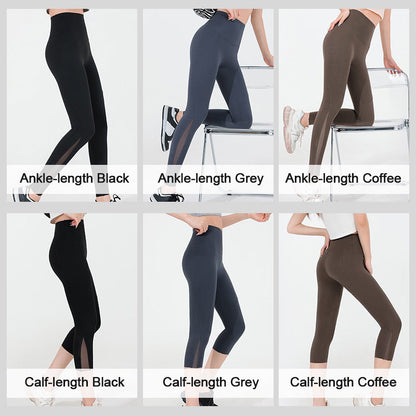 Leggings à taille haute en maille féminine avec poche latérale - contrôle du ventre et levage des fesses