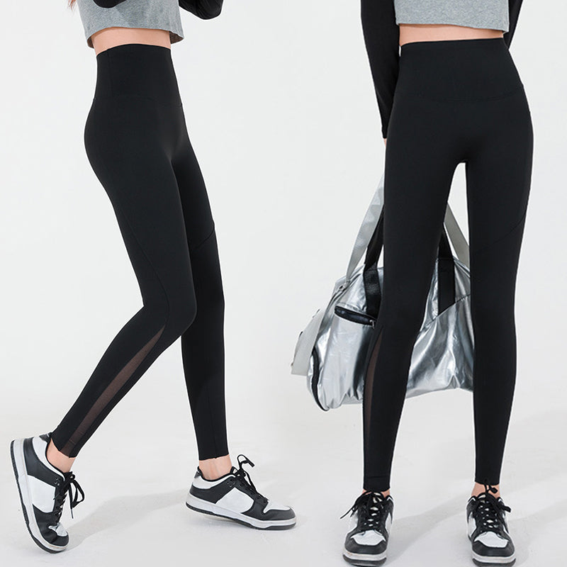 Leggings à taille haute en maille féminine avec poche latérale - contrôle du ventre et levage des fesses