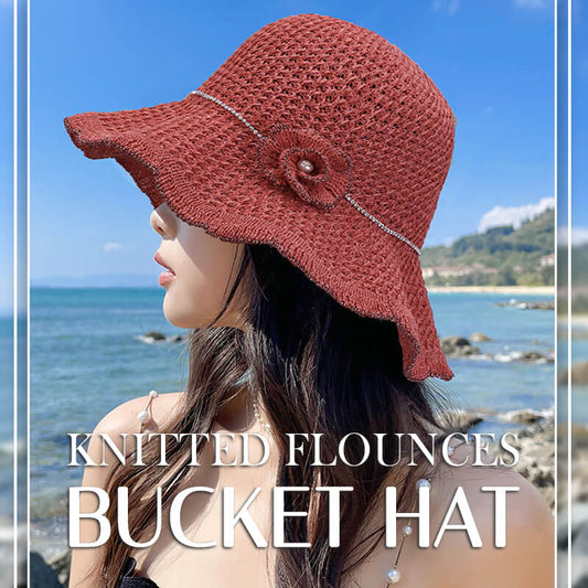 Volets tricotés chapeau de seau