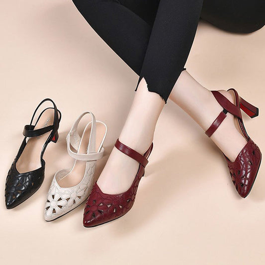 Sandales des dames à orteils pointues creux （50% de réduction）