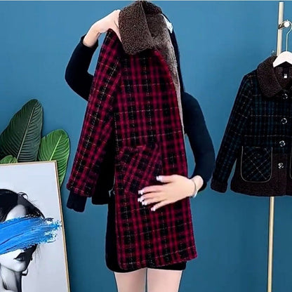 [Women’s Gift] Women's Plush Thick Mid Length Jacket Coat（50% OFF）